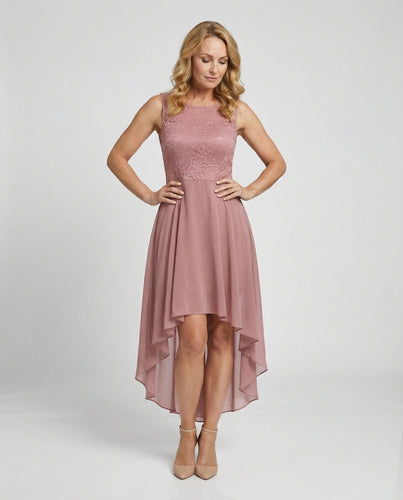 Abendkleid elegant aus Chiffon mit Spitze