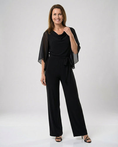 Jumpsuit elegant Damen mit Chiffonärmeln