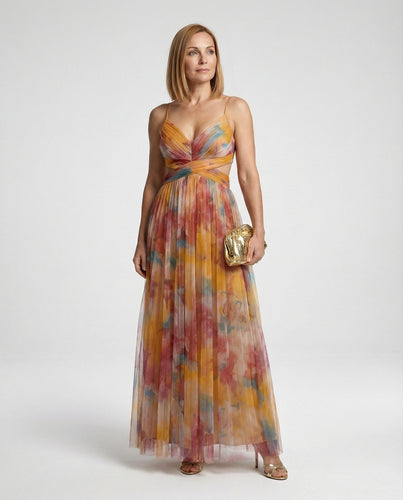 Damen Abendkleid Chiffon mit Cut-Out