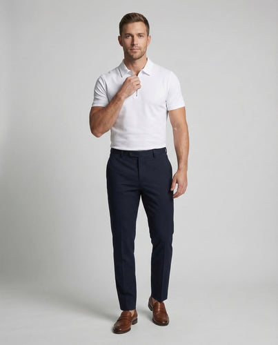 Herren Polo Kurzarm Reißverschluss Slim