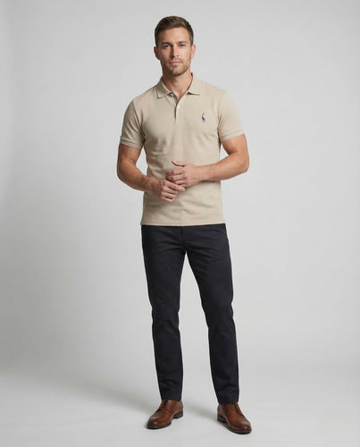 Herren Poloshirt Kurzarm Piqué Emblem