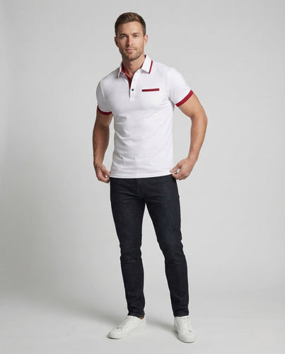 Herren Poloshirt Kurzarm Kontrast
