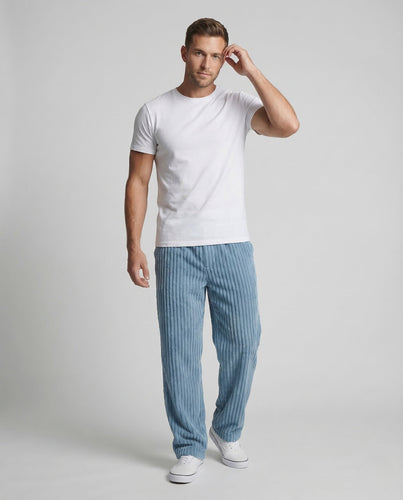 Herren Velours Hose Weit Elastikbund – Sorevano