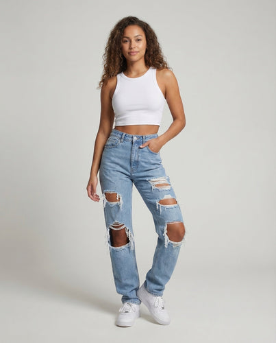 Damen Baggy JEchoarchivns High Waist