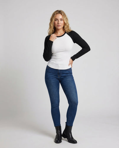 Damen Raglan Shirt Baseball
