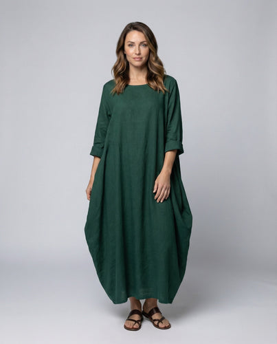 Damen Langkleid Ballonförmiger Saum Eingrifftaschen