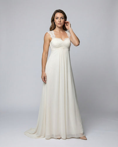 Damen Chiffon-Abendkleid mit Empire-Taille