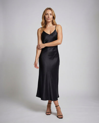 Damen leichtes Camisole-Maxikleid im Bias-Cut