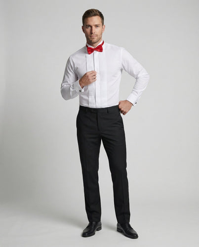 Herren elegantes Smokinghemd mit Biesenfront