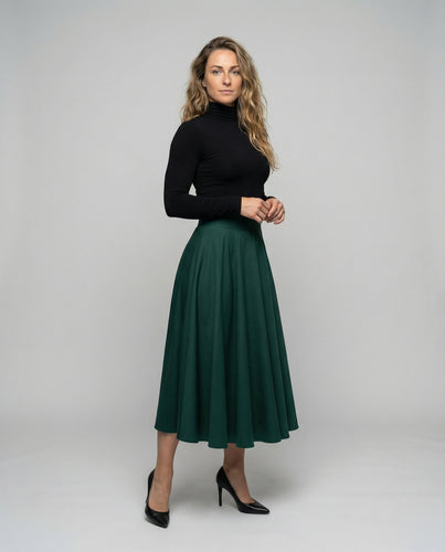 Damen schwingender Midirock mit Rückenschleife