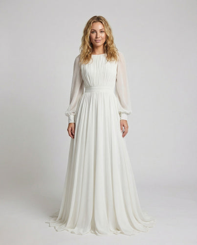 Damen Edle Plissiertes-Oberteil Brautkleid