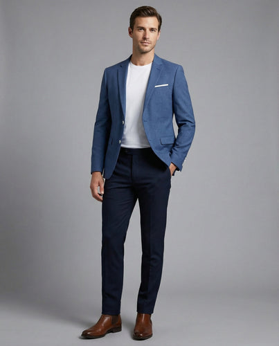 Herren nan leichtes Sommer-Sakko aus atmungsaktivem Twill mit schmaler Silhouette und Pattentaschen Echoarchiv