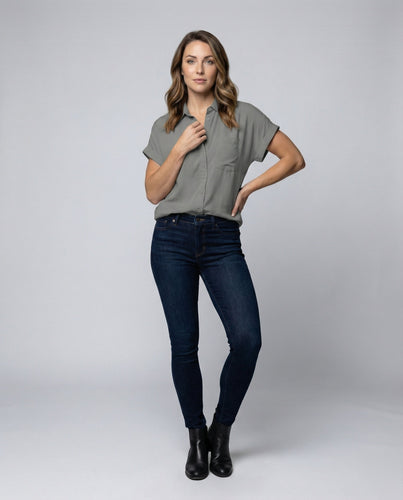 Damen Lockere Viskose Viskose Hemdbluse