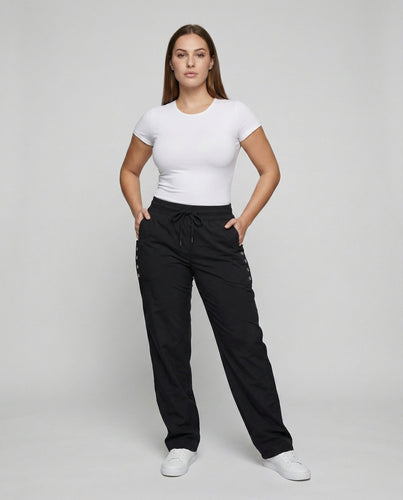 Damen Sportliche Dekorative Knopfleiste Gemischte ChiEcho Archive Jogginghose
