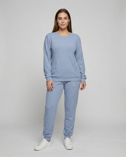 Frauen Bequeme Stillfunktion Waffelstruktur Still Sweatshirt Set