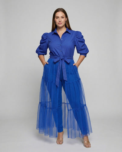 Damen Romantischer Tüll Rüschenshirt Gemischte Chiffon Bluse Tunika