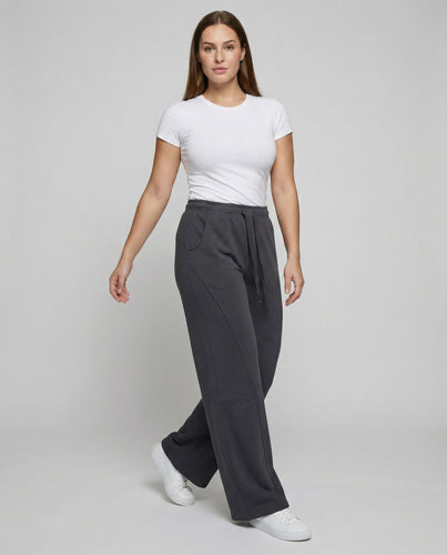 Damen Sportliche Knie-Panel Sweat Relax Sweatpants