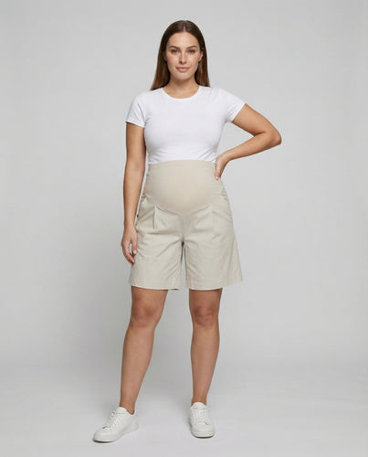 Damen Bequeme Stretch-Bauchpaneel Baumwollmischung Schwangerschaftsshorts