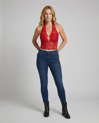 Damen Edles Halfter-Style Spitzen-Corsagen-Top