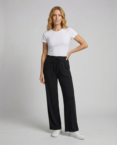 Damen Bequeme Palazzo Schnitt Viskose Viskose Jog Pant