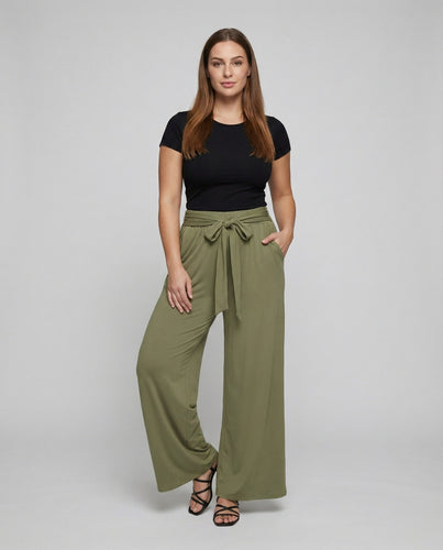 Damen Bequeme Wickeloptik Jersey Hose