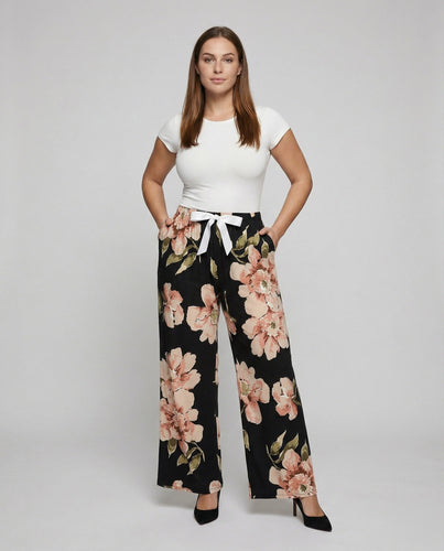 Damen Floral Decorative Bow MixEcho Archive Schlaf- und Loungehosen