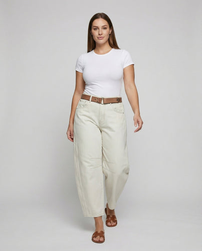 Damen Urban Knie Patches Denim Denim Baggy Hose