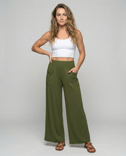 Frauen Bequeme Smocked Jersey Jersey Hosen