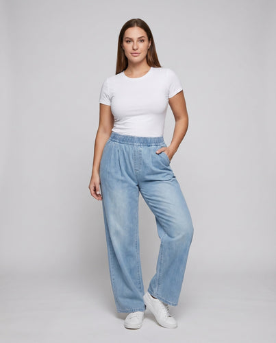 Damenmode Rüschenshorts Denim Palazzo Jeans