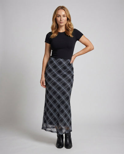Damen Geometrisches Geometrisches Karomuster Gemischte Chiffon Schrägschnitt Maxi Rock