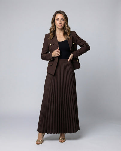 Damen Klassischer Maßgeschneiderter Blazer Faltenblazer Set