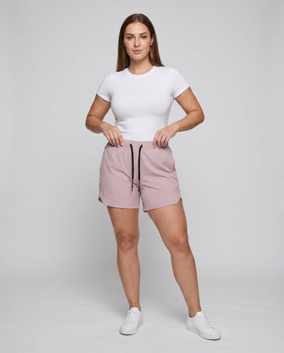 Damen Training Shorts Funktionelles Material Elastischer Bund Zugband