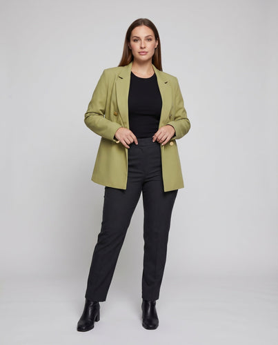Frauen Lange Blazer Übergröße Doppelreiher Gefüttert