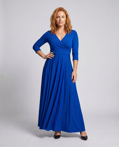 Damen Maxi Kleid Wickel Top Empire Taille Faltenrock Übergrößen