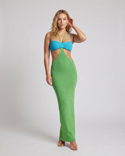 Damen Maxikleid mit Ausschnitten und trendigem Wickeldesign