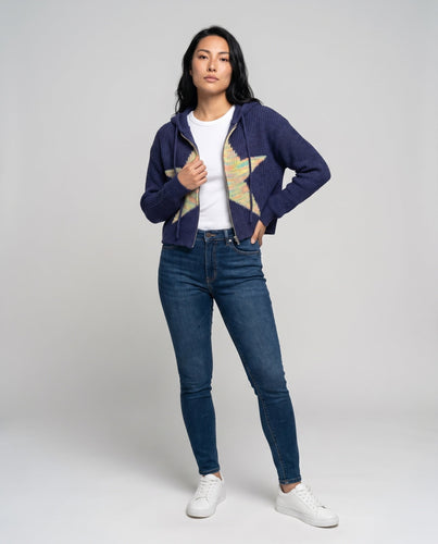 Stylischer Strickpullover für Frauen mit Sternapplikation und lässiger Passform
