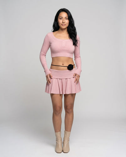 Stylisches Crop-Top und freche Minirock-Set für Damen