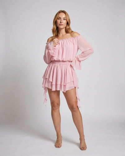 Damen Off-Shoulder Bluse mit Rüschendetails