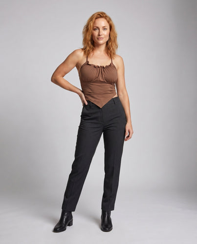 Damen elegante Wickeloberteil mit Rüschendetails