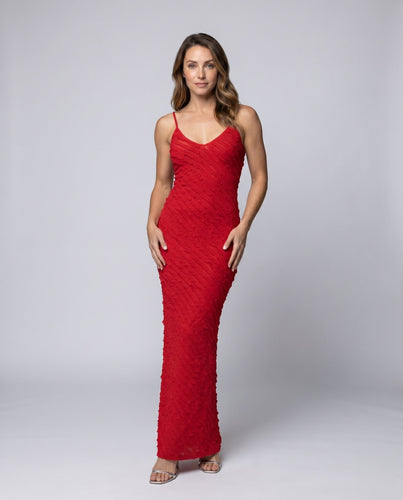 Damen RippMaxikleid mit anspruchsvollem V-Ausschnitt und Spaghettiträgern