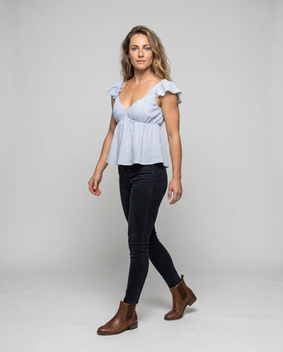 Damen romantische Bluse mit Rüschendetails