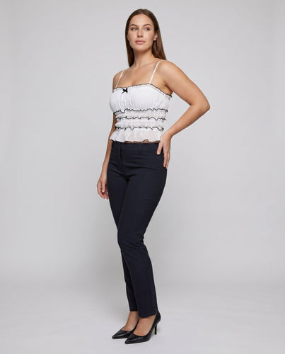 Damen Rüschenbluse mit zartem Spaghettiträgerdesign
