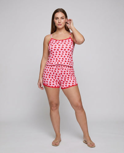 Damen-Pyjama-Set mit Spitzenakzenten
