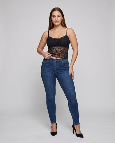 Damen Spitze Crop Top mit zarten Rüschendetails und elegantem Bogen