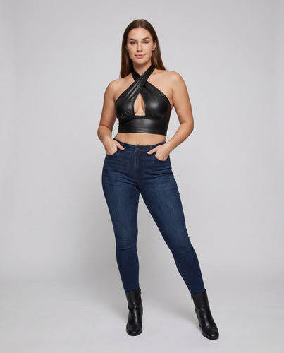 Damen Sport Bustier mit raffiniertem Kreuzdesign