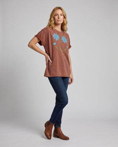 Damen T-Shirt mit Blumenmuster