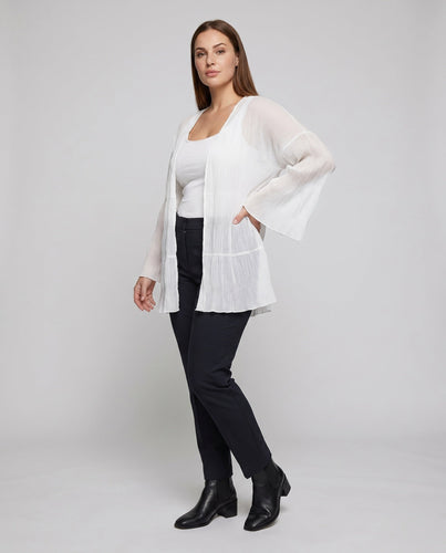 Damen transparenter plissierter Mantel mit weitem Schnitt