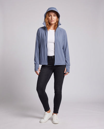 Damen sportliche UV-Schutzjacke mit verstellbarem Kapuzenkragen Echo Archiv