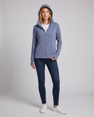 Damen Sportliche Funktionsjacke mit Kapuze und UV-Schutz Echo Archiv