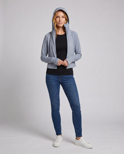 Damen Sportliche Hoodie-Jacke mit langen Ärmel und fauler Passform Echo Archiv